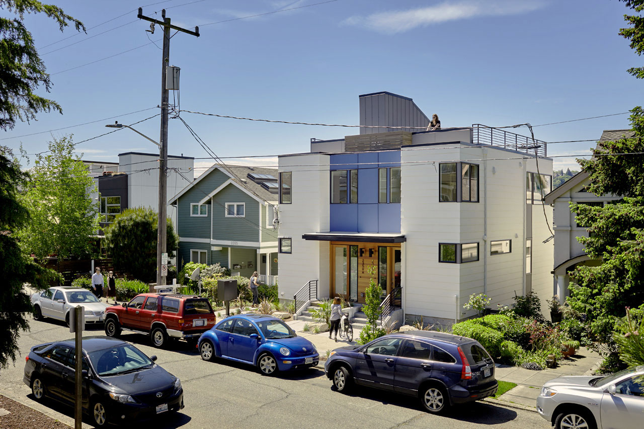 Exterior of townhomes.